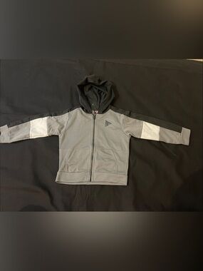 Kids Grey & Black Zip-Up Hoodie Matching Set